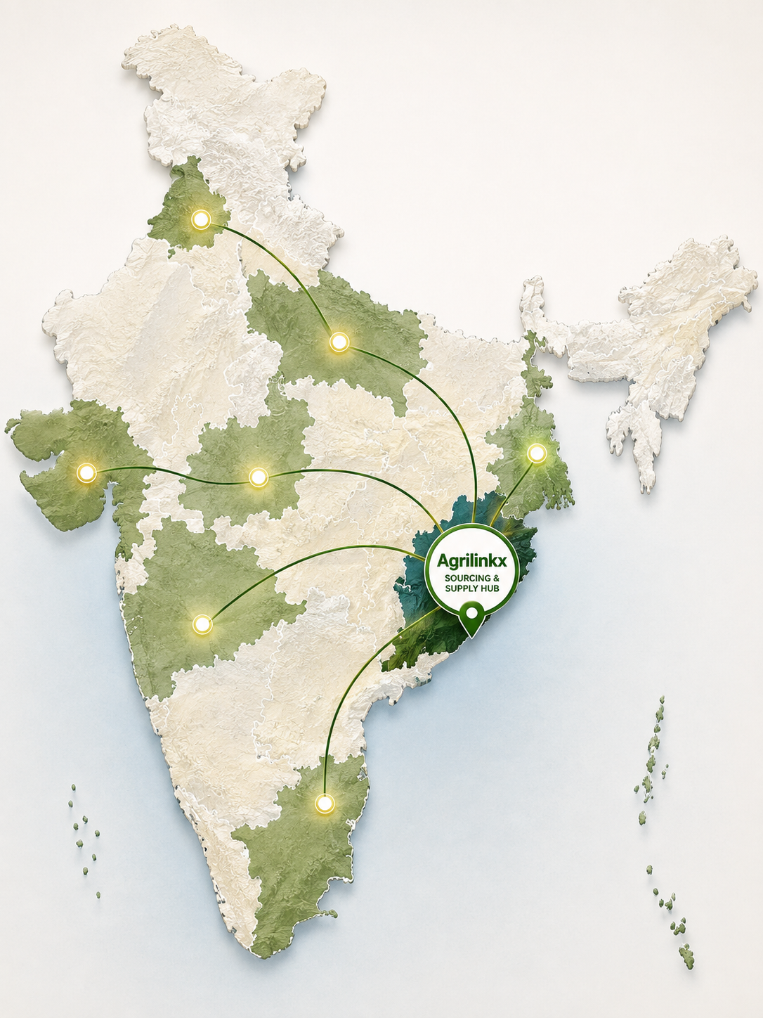 Partner farms and processing units in the Agrilinkx supplier network